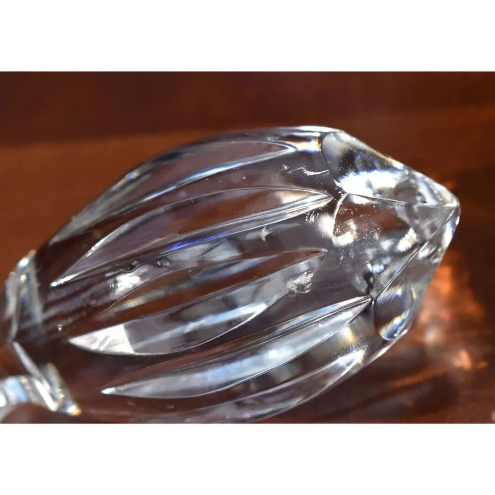 Vintage Lausitzer German Burgundy Cranberry Crystal Decanter with Topper